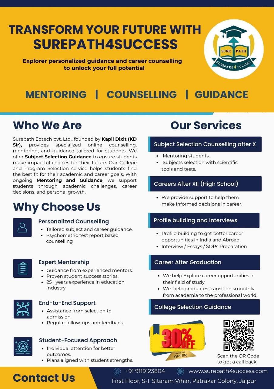 Surepath4Success Counselling Pamphlet